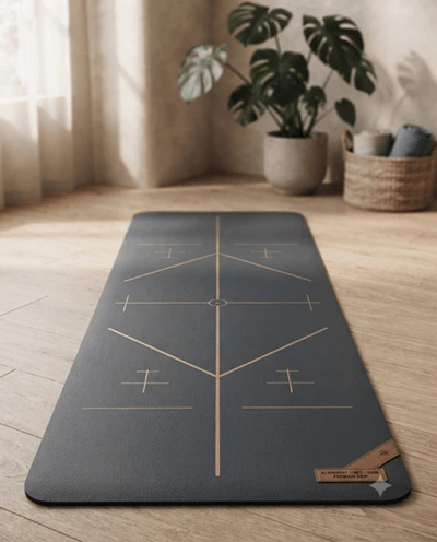 Yoga Mat 6mm - Alignment Lines
